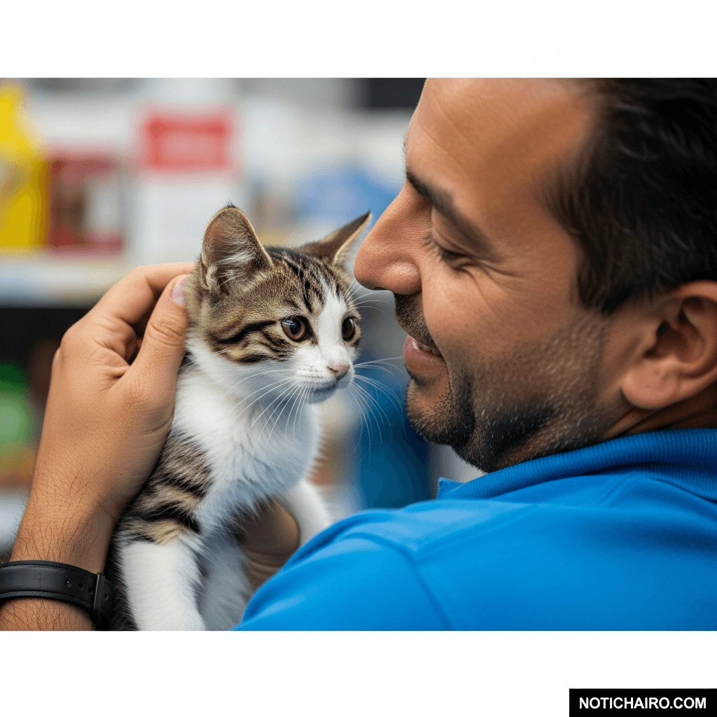 Gatita es rescatada de morir y su reacción enternece las redes sociales; visita a dueño de tienda para abrazarlo | VIDEO