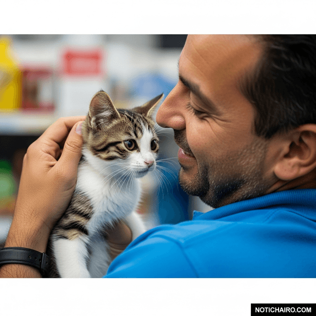 Gatita es rescatada de morir y su reacción enternece las redes sociales; visita a dueño de tienda para abrazarlo | VIDEO