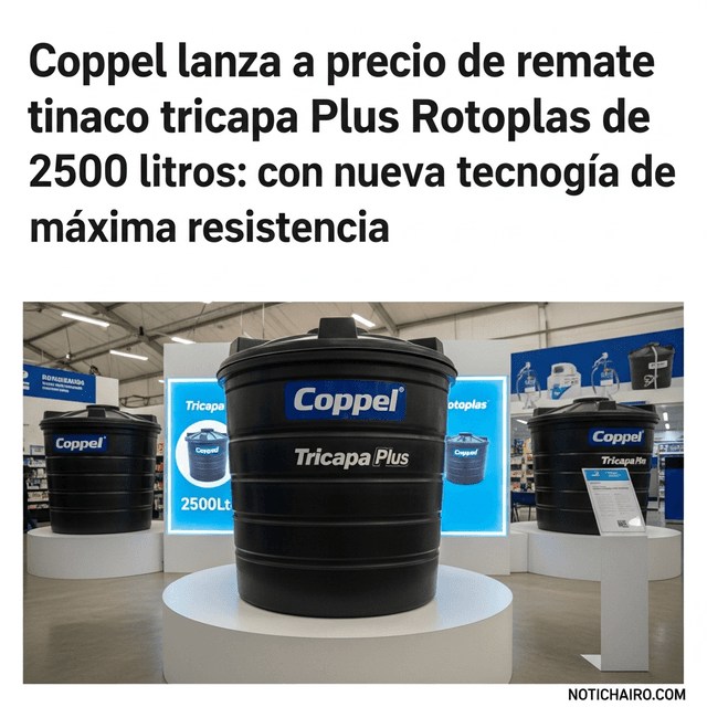 Coppel lanza a precio de remate tinaco tricapa Plus Rotoplas de 2500 litros: con nueva tecnología de máxima resistencia
