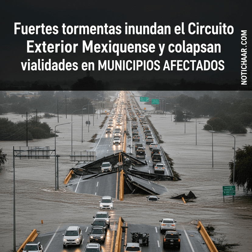 Fuertes tormentas inundan el Circuito Exterior Mexiquense y colapsan vialidades en Edomex | MUNICIPIOS AFECTADOS