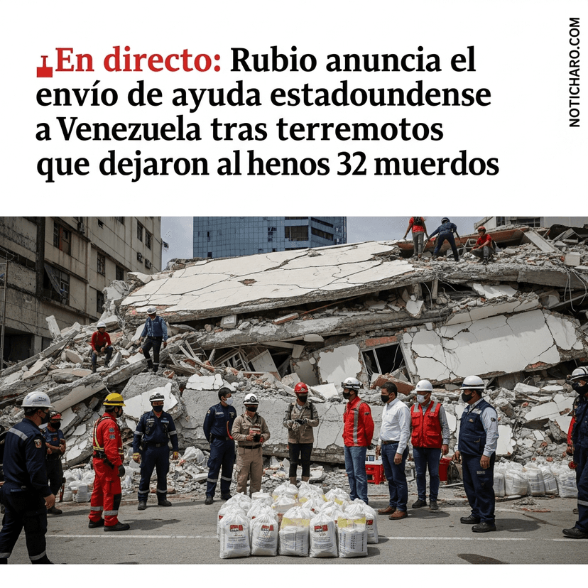 🔴 En directo: Rubio anuncia el envío de ayuda estadounidense a Venezuela tras terremotos que dejaron al menos 32 muertos