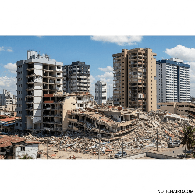 Nuevo IMPRESIONANTE video de doble terremoto en Venezuela; edificios no duraron ni 7 segundos de pie