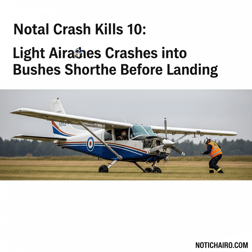Fatal accidente aéreo deja 10 muertos: avioneta se estrella contra unos arbustos poco antes de aterrizar