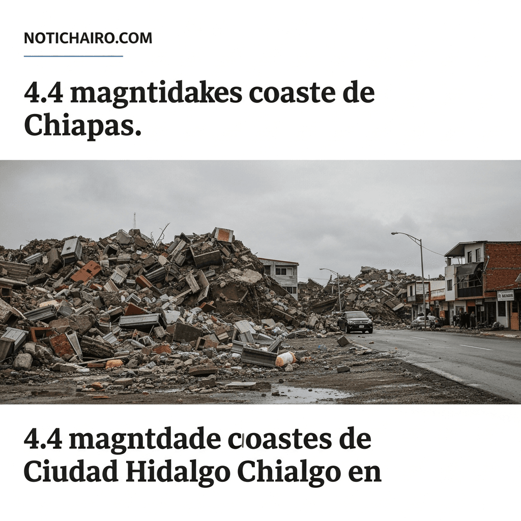 Sismo de magnitud 4.4 sacude las costas de Ciudad Hidalgo en Chiapas