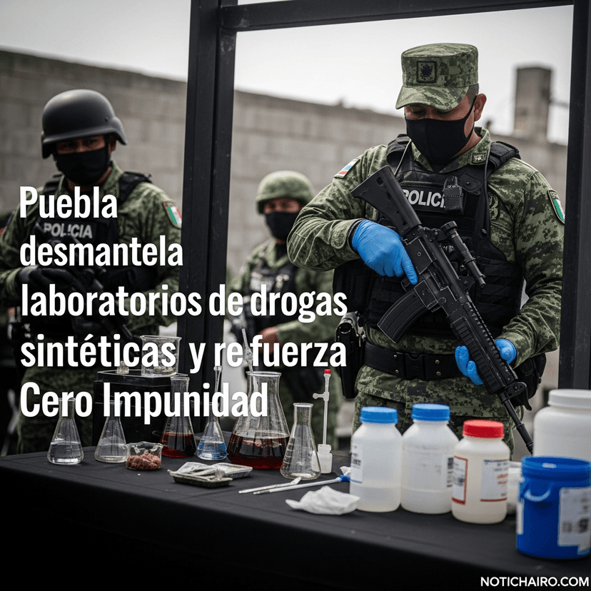 Puebla desmantela laboratorios de drogas sintéticas y refuerza estrategia Cero Impunidad