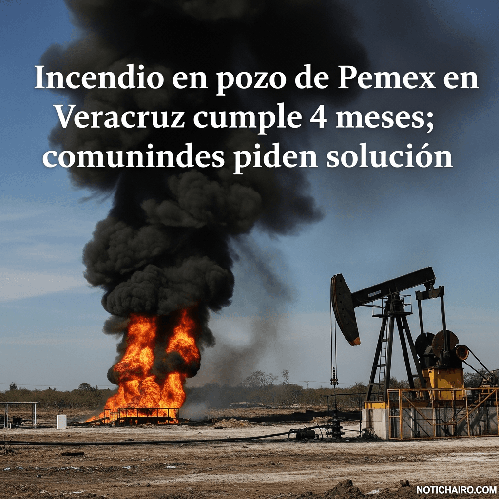 Incendio en pozo de Pemex en Veracruz cumple 4 meses; comunidades piden solución