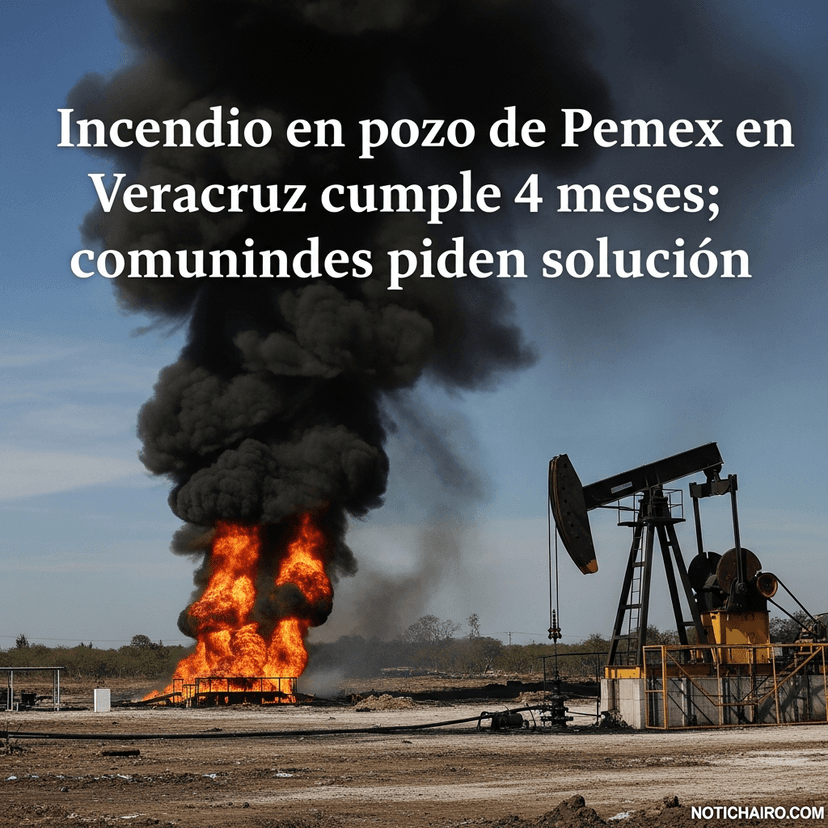 Incendio en pozo de Pemex en Veracruz cumple 4 meses; comunidades piden solución