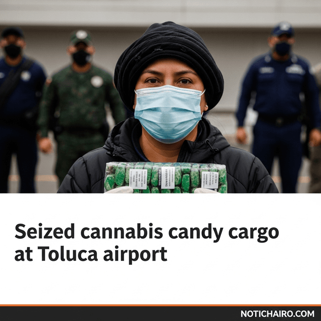 Decomisan cargamento de dulces con cannabis en el aeropuerto de Toluca