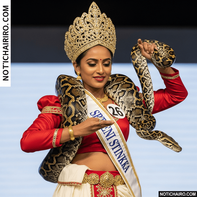 Multan a concursante de certamen en Sri Lanka por bailar con una pitón