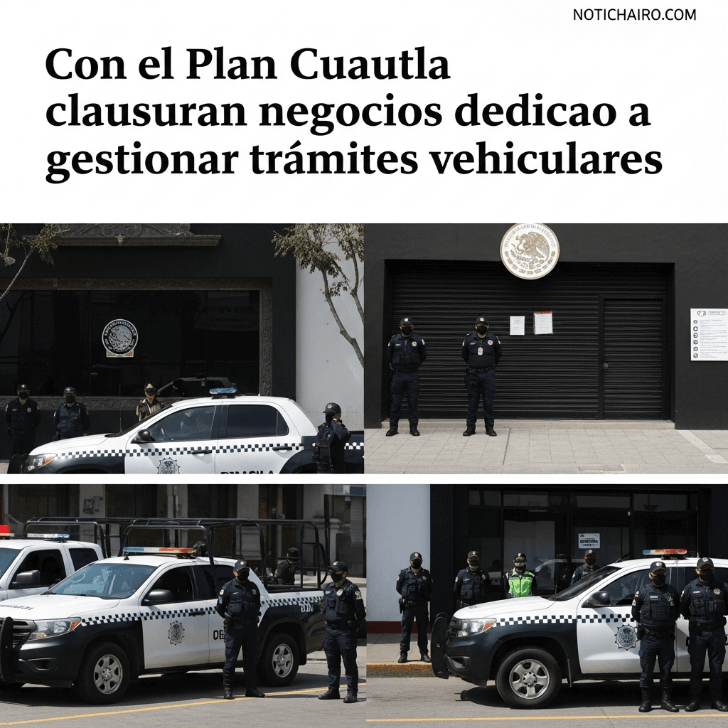Con el Plan Cuautla clausuran negocios dedicados a gestionar trámites vehiculares