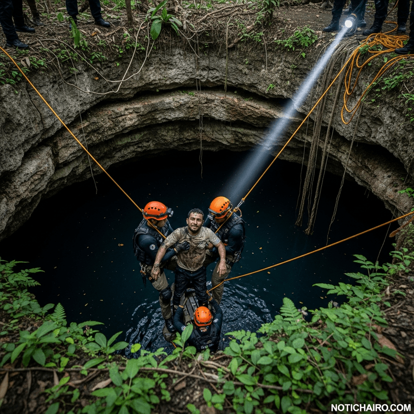 Tras 15 días, hallan vivo a hombre que cayó en cenote de Veracruz