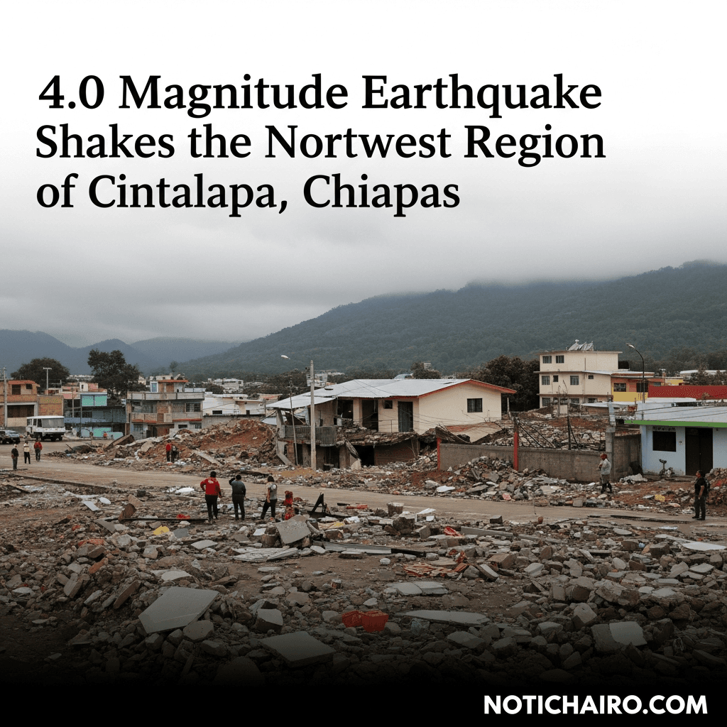 Sismo de magnitud 4.0 sacude la región noroeste de Cintalapa, Chiapas