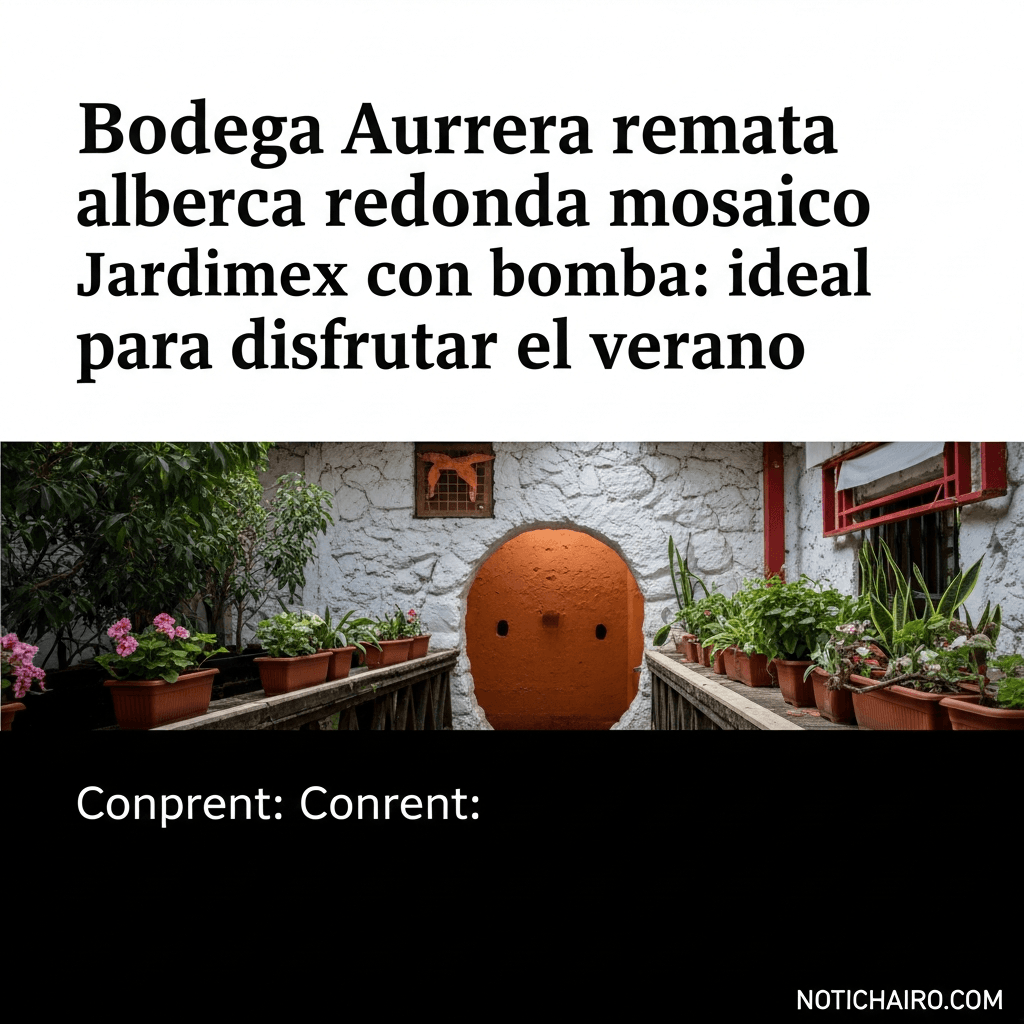 Bodega Aurrera remata alberca redonda mosaico Jardimex con bomba: ideal para disfrutar el verano