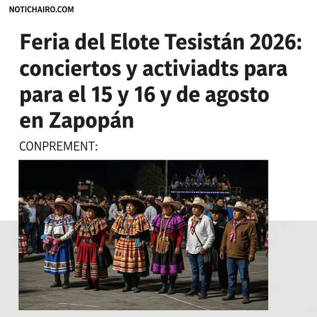 Feria del Elote Tesistán 2026: conciertos y actividades para el 15 y 16 de agosto en Zapopan