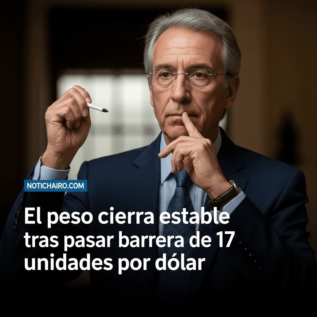 El peso cierra estable tras pasar barrera de 17 unidades por dólar