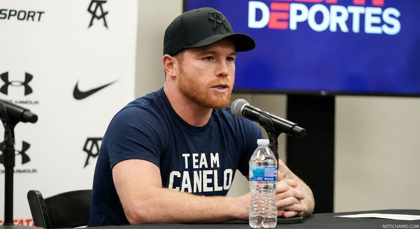 Saúl 'Canelo' Álvarez durante una conferencia de prensa sobre sus próximos retos deportivos.
