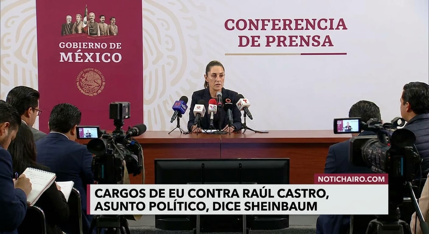 La presidenta Claudia Sheinbaum durante su conferencia matutina en Palacio Nacional.
