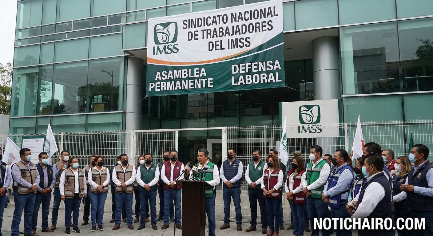 Rafael Olivos Hernández, secretario general del SNTSS, confirma la aceptación del acuerdo salarial.