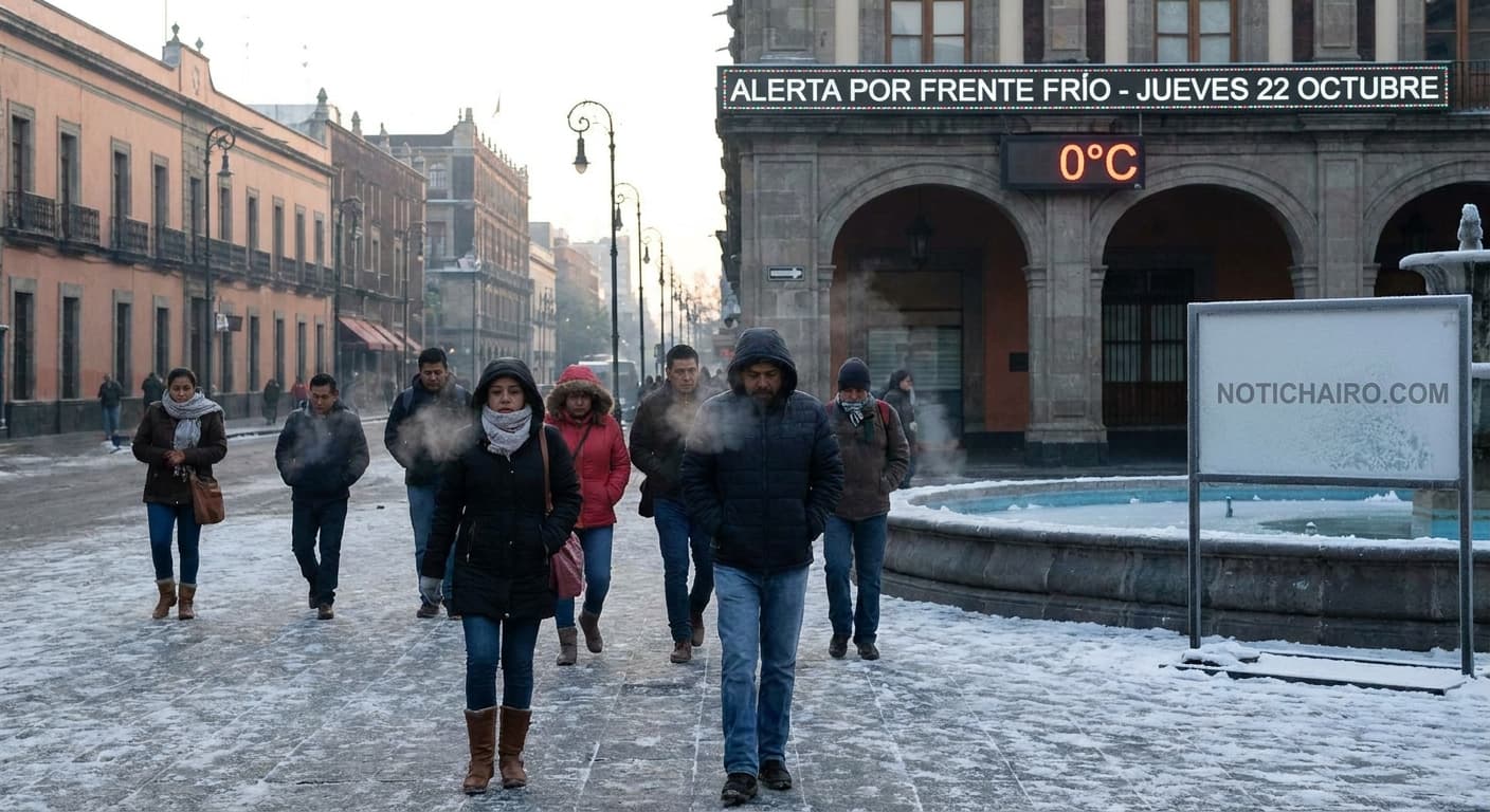 Ciudadanos se protegen del frío ante el descenso de temperaturas este jueves.