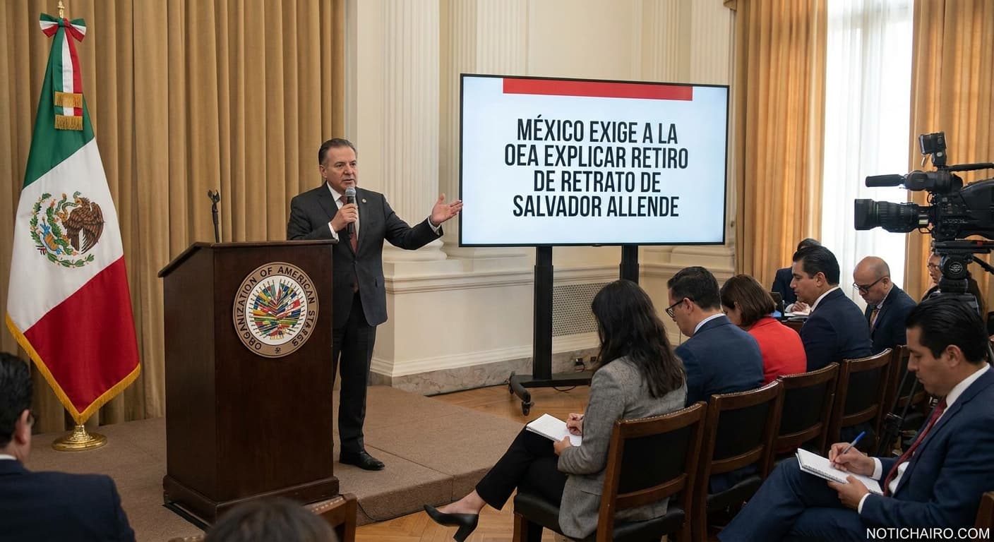 Retrato de Salvador Allende que permanecía en la sede de la OEA en Washington.