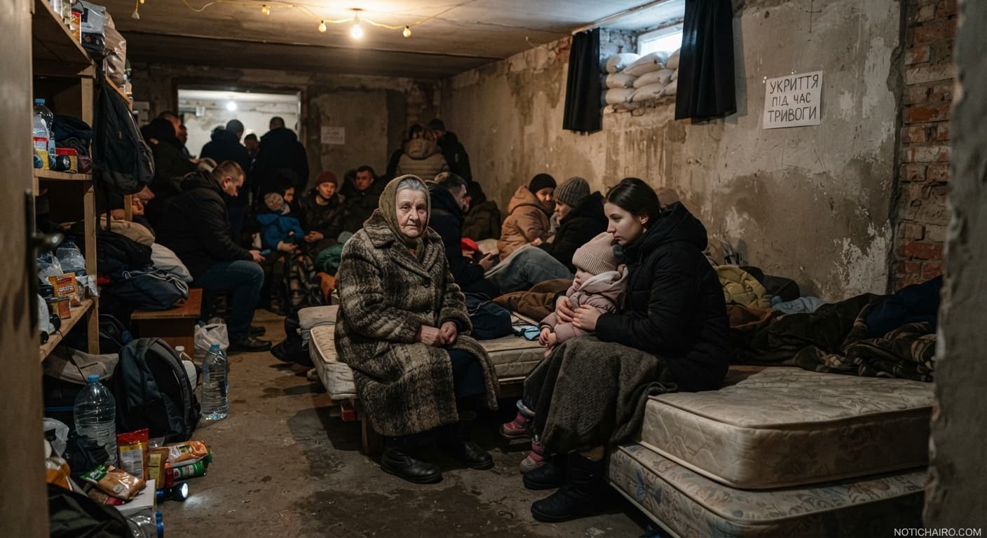 Ciudadanos en Kiev durante la temporada invernal y los constantes alertas por ataques aéreos.