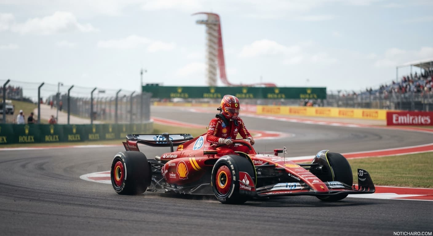 Charles Leclerc durante la jornada de prácticas en el circuito de Austin.