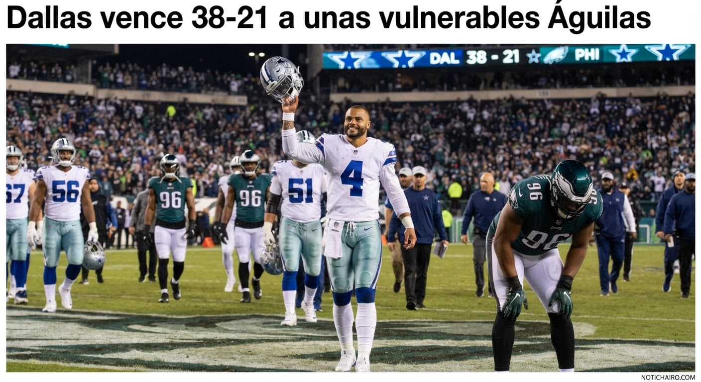 Los jugadores de Dallas celebran una de sus anotaciones durante el encuentro disputado en el Lincoln Financial Field.