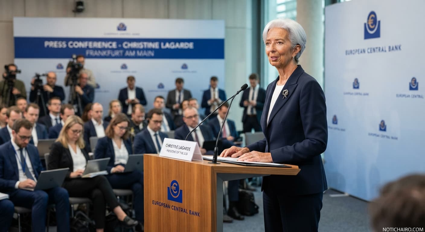 Christine Lagarde, presidenta del Banco Central Europeo, durante una comparecencia oficial.