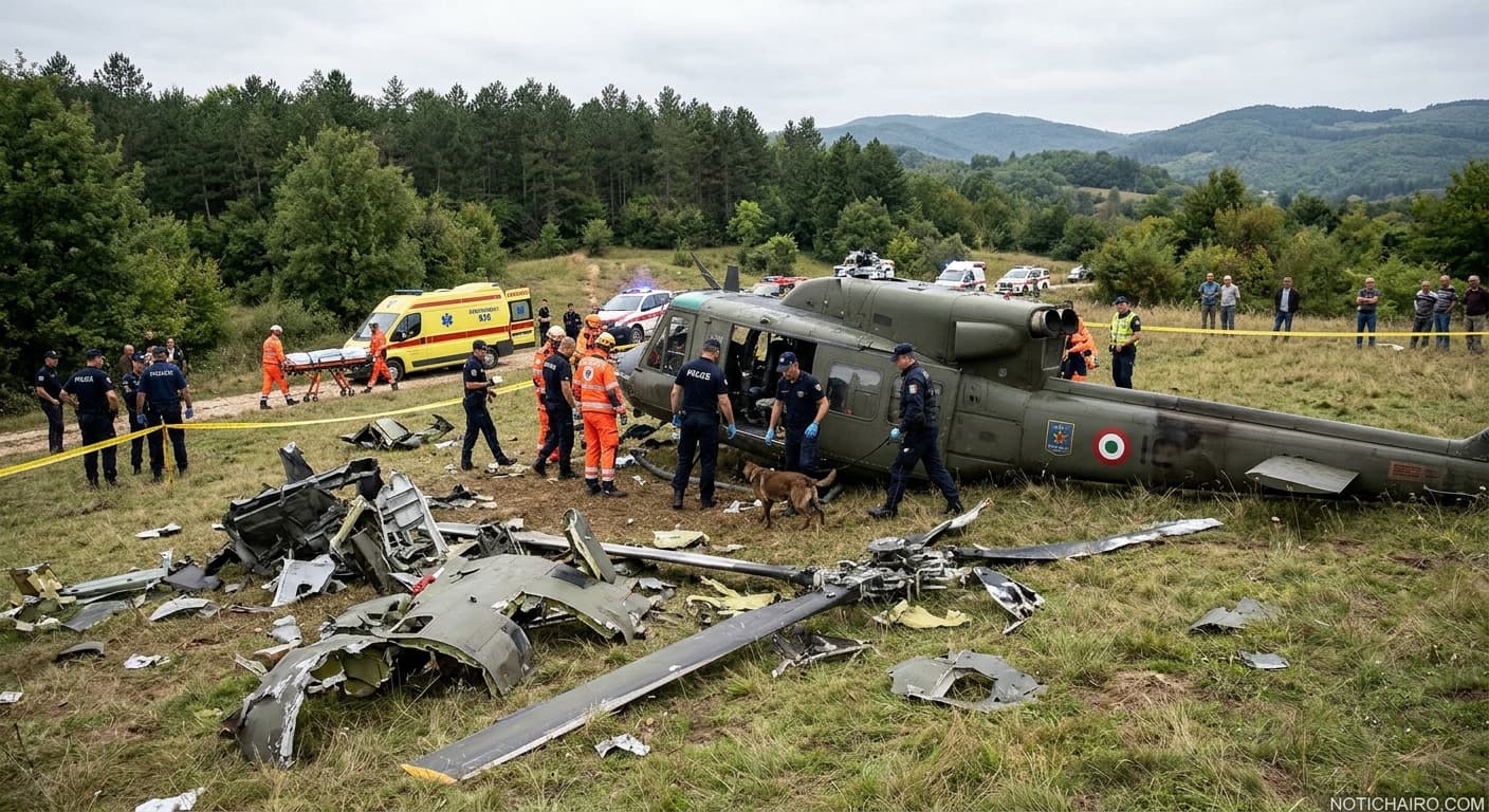 Indagan las causas del desplome de un helicóptero militar europeo durante prácticas en Bosnia.