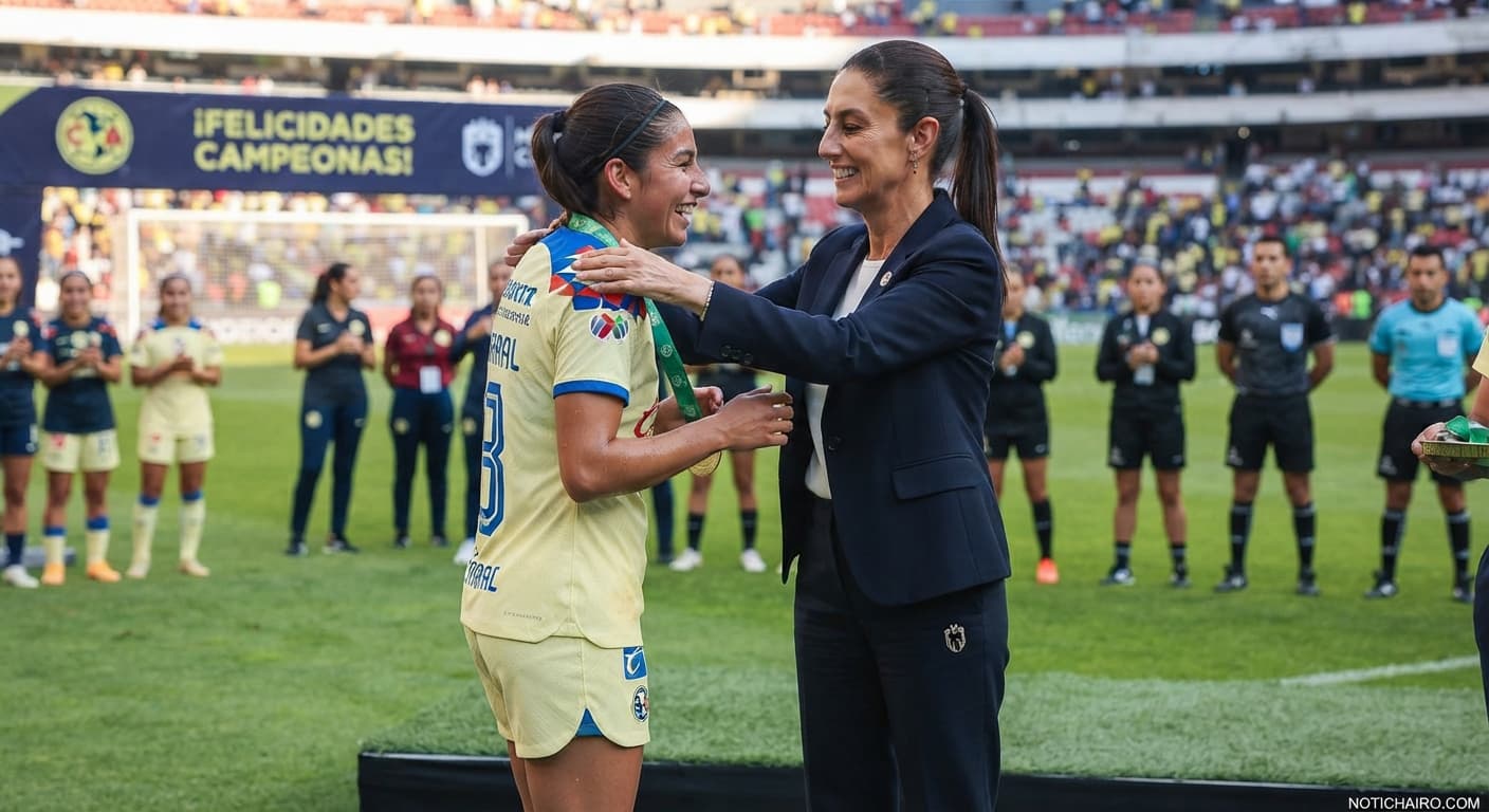 La futbolista mexicana Charlyn Corral recibe felicitación oficial por su trayectoria.