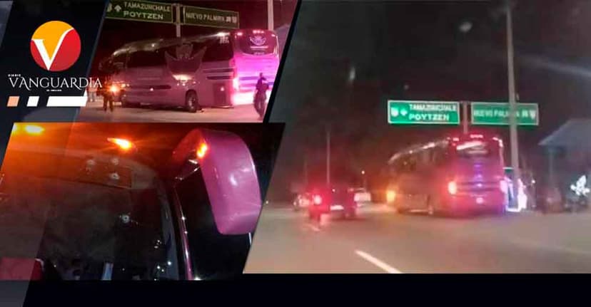 Atacan a balazos autobús turístico en la carretera Valles – Tamazunchale