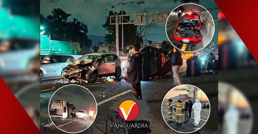 Choque múltiple y volcadura en Ecatepec deja dos muertos y caos vehicular