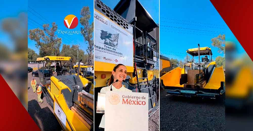 Claudia Sheinbaum destaca compra de 30 trenes de pavimentación para rehabilitación de carreteras
