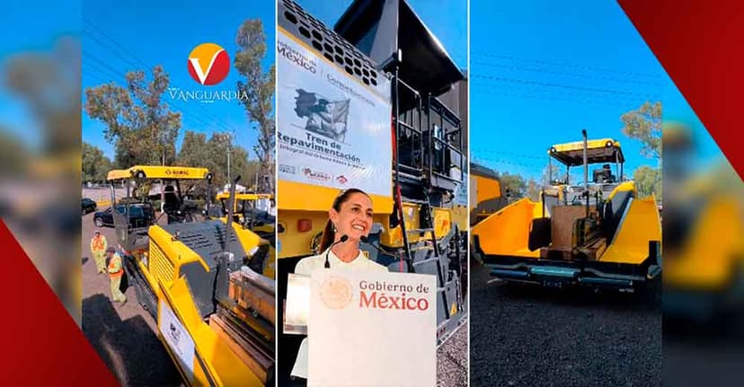 Claudia Sheinbaum destaca compra de 30 trenes de pavimentación para rehabilitación de carreteras