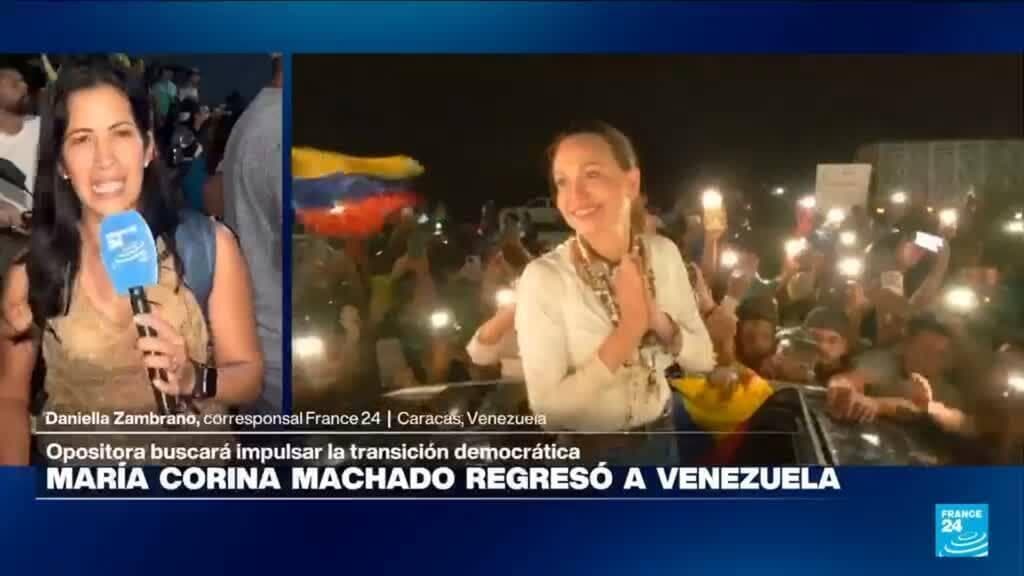 María Corina Machado durante su reencuentro con simpatizantes en Caracas.