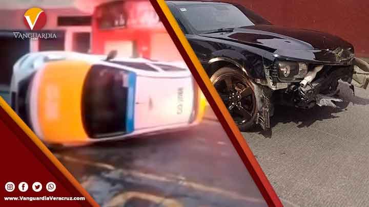 Detienen a conductor de Camaro que impactó y provocó la volcadura de un taxi en Córdoba