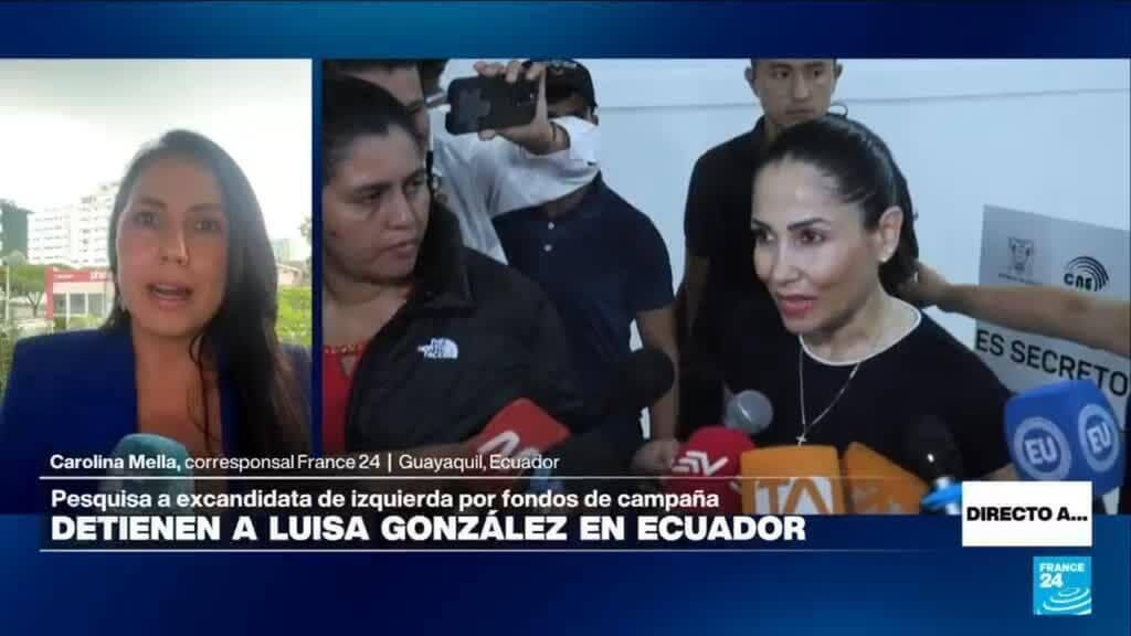 Luisa González, excandidata presidencial, durante una de sus actividades de campaña previas a su detención.