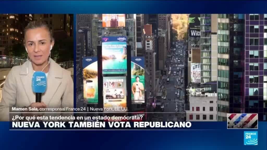 Electores participan en el inicio del voto anticipado en el estado de Nueva York.