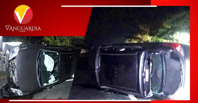 Docente y un acompañante resultan lesionados en volcadura en la Poza Rica-Cardel