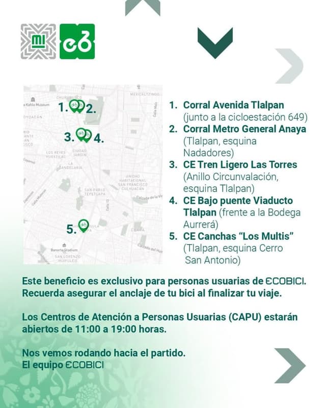 Ecobici abre puntos temporales para llegar al Estadio Ciudad de México: ¿dónde están?