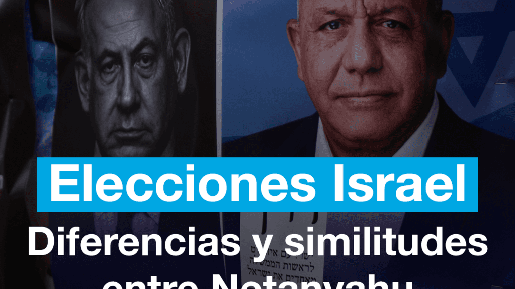 Benjamin Netanyahu y Gadi Eisenkot durante la jornada electoral en Israel.