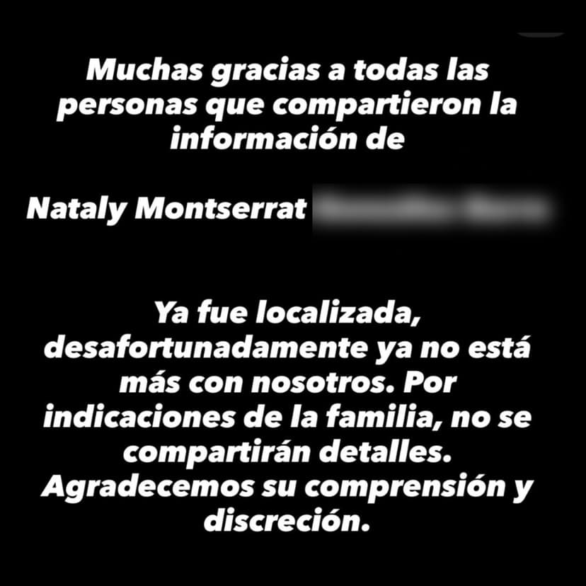 ¡Encuentran sin vida a Nataly Montserrat G., desaparecida desde el jueves en Cancún!