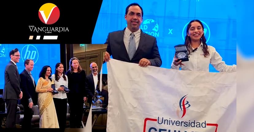 Entregan a Valeria Palacios la “Medalla Mundial de la Educación”, en Londres