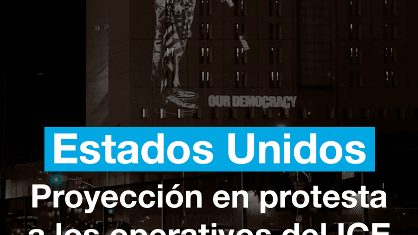 Estados Unidos: proyectan video en protesta a los operativos del ICE