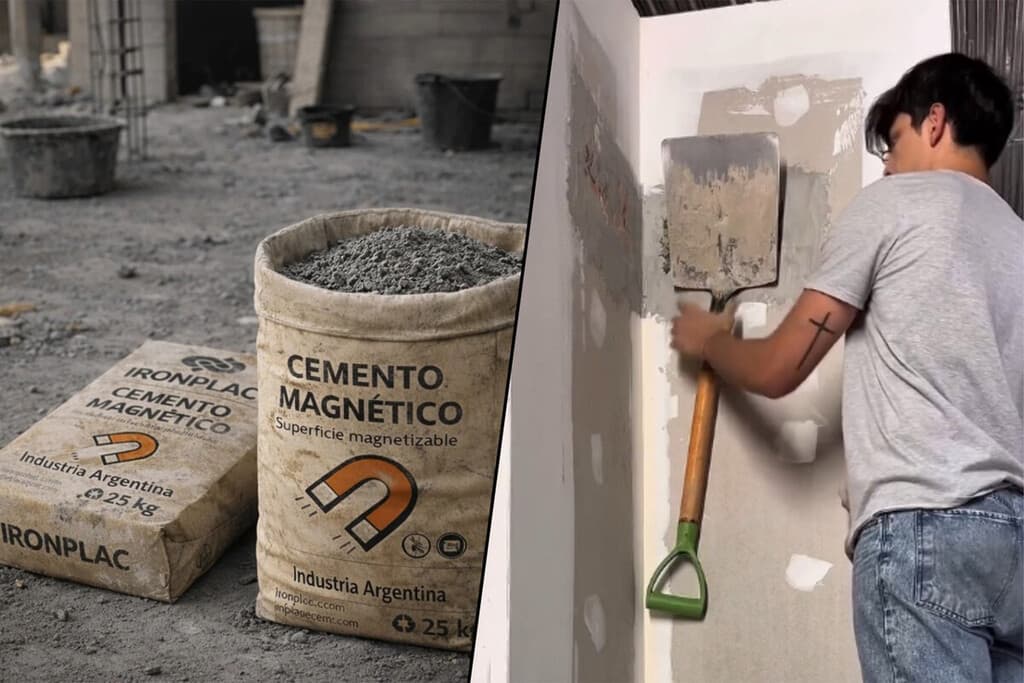 Este joven de 29 años inventó un cemento que hace las paredes magnéticas: una solución para colgar objetos sin taladro ni tornillos