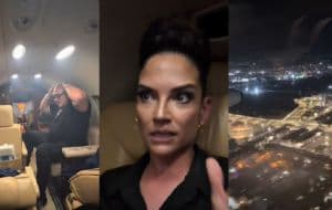 Falla el avión de Natalia Jiménez en pleno vuelo y aterrizan de emergencia | VIDEO