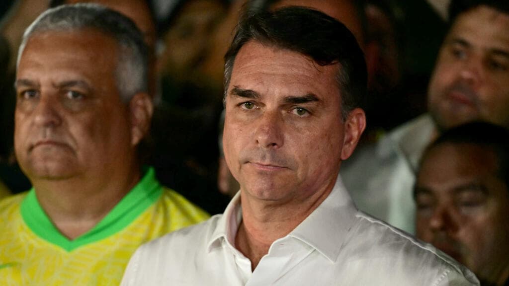 El senador brasileño Flávio Bolsonaro durante un evento oficial en su país.