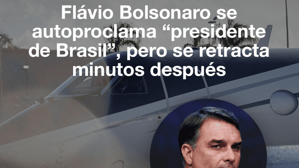 El senador brasileño Flávio Bolsonaro durante una intervención pública.