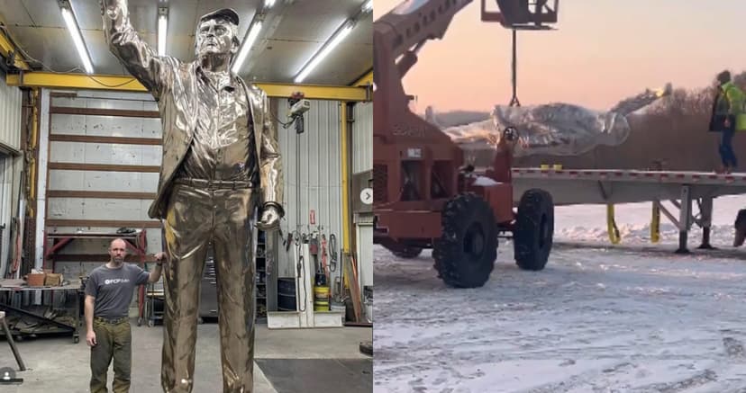 FOTOS ¬ Así es "Don Colossus", estatua gigante de Trump pagada por inversores criptos