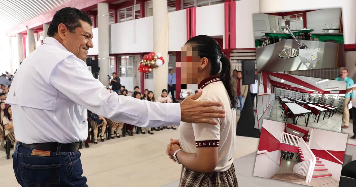 Javier May entregó la remodelación integral de la Secundaria Técnica 9 en Tabasco.